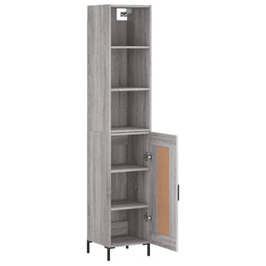 Credenza Grigio Sonoma 34,5x34x180 cm in Legno Multistrato 3190091