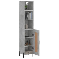 Credenza Grigio Cemento 34,5x34x180 cm in Legno Multistrato 3190097