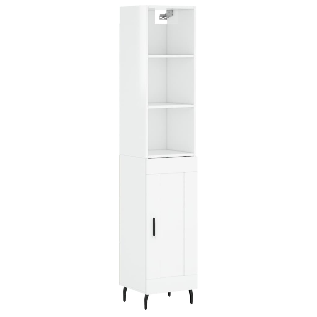 Credenza 34,5x34x180 cm in Legno Multistrato Bianco Lucidocod mxl 125636