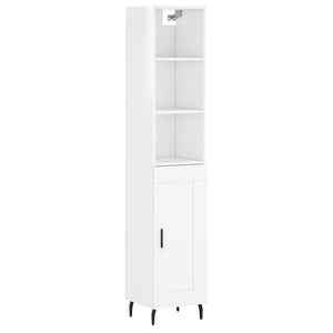 Credenza 34,5x34x180 cm in Legno Multistrato Bianco Lucidocod mxl 125636