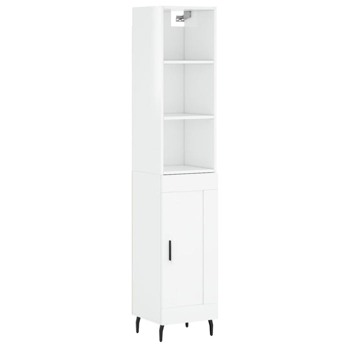 Credenza 34,5x34x180 cm in Legno Multistrato Bianco Lucidocod mxl 125636