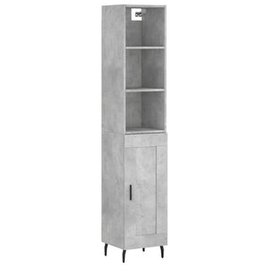 Credenza Grigio Cemento 34,5x34x180 cm in Legno Multistrato 3190105