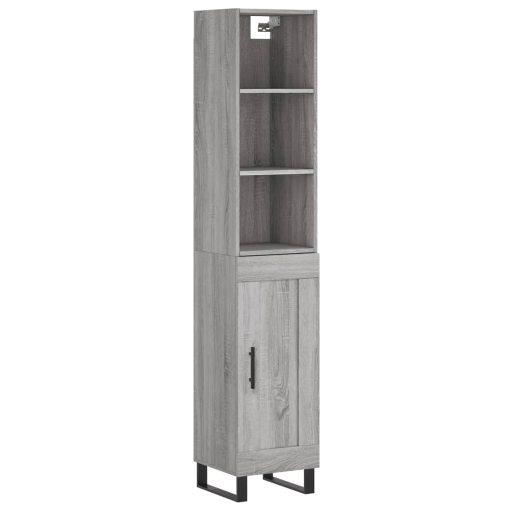 Credenza Grigio Sonoma 34,5x34x180 cm in Legno Multistrato 3190115