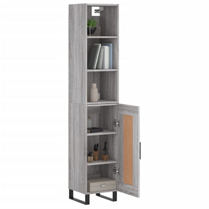 Credenza Grigio Sonoma 34,5x34x180 cm in Legno Multistrato 3190115