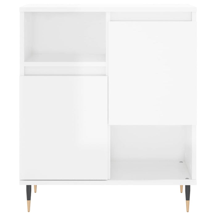 Credenze 2 pz Bianco Lucido in Legno Multistrato 3190119