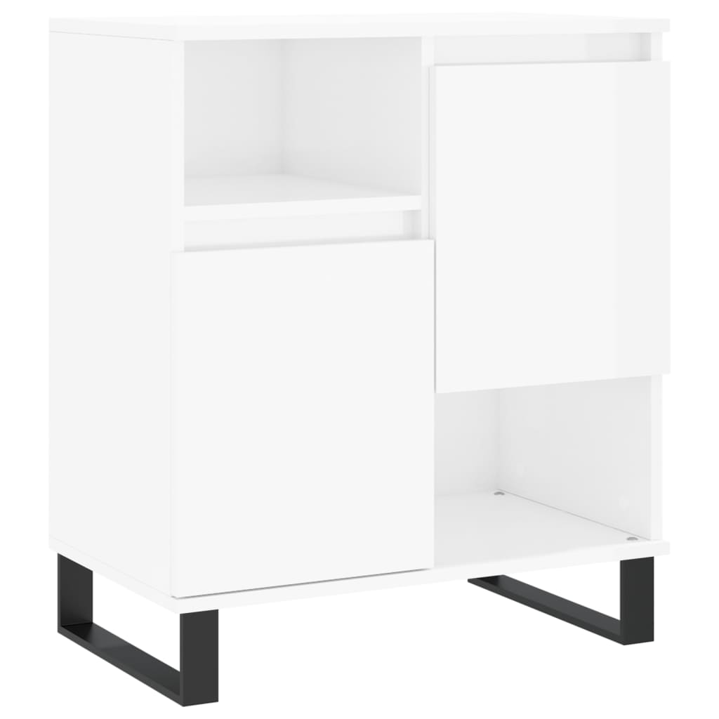 Credenze 2 pz Bianco Lucido in Legno Multistrato 3190135