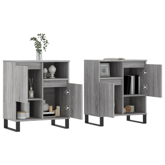 Credenze 2 pz Grigio Sonoma in Legno Multistratocod mxl 77410