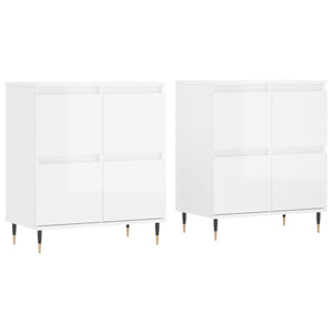 Credenze 2 pz Bianco Lucido in Legno Multistrato 3190167