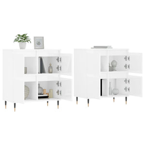 Credenze 2 pz Bianco Lucido in Legno Multistrato 3190167