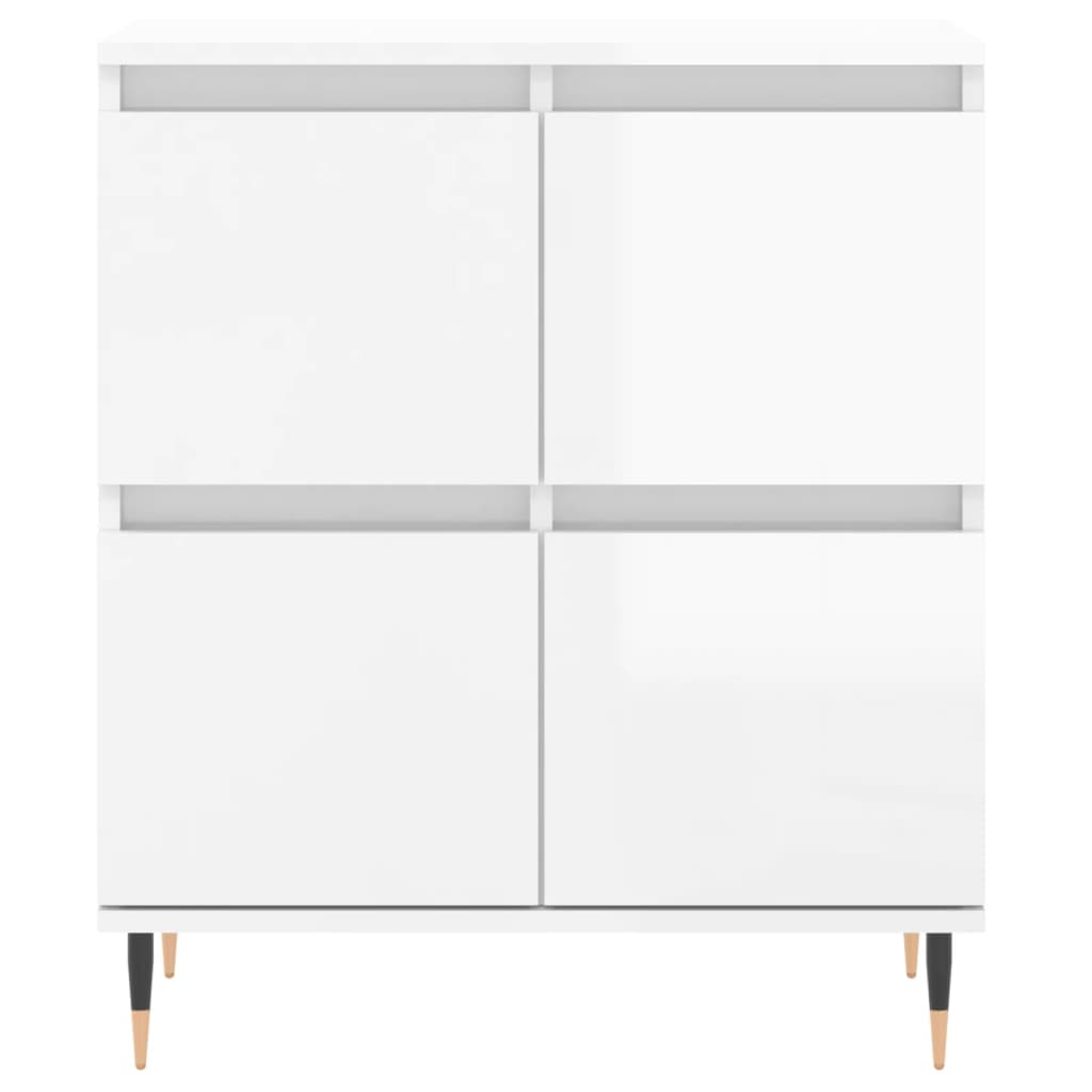 Credenze 2 pz Bianco Lucido in Legno Multistrato 3190167