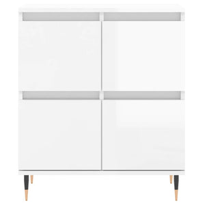 Credenze 2 pz Bianco Lucido in Legno Multistrato 3190167