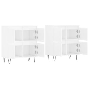 Credenze 2 pz Bianco Lucido in Legno Multistrato 3190175