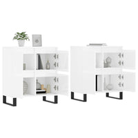 Credenze 2 pz Bianco Lucido in Legno Multistrato 3190183