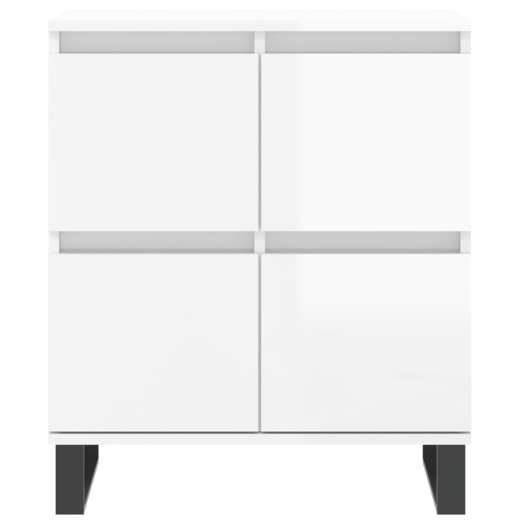 Credenze 2 pz Bianco Lucido in Legno Multistrato 3190183