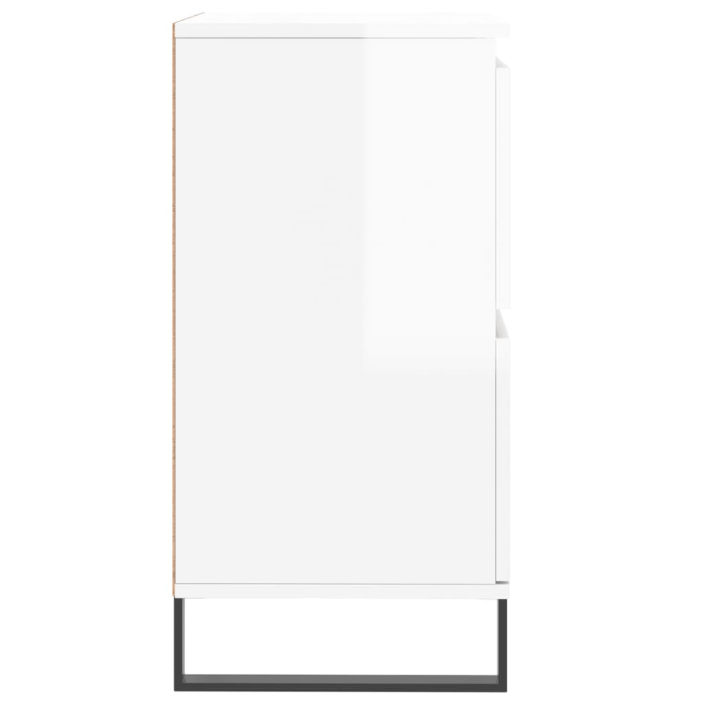 Credenze 2 pz Bianco Lucido in Legno Multistrato 3190183