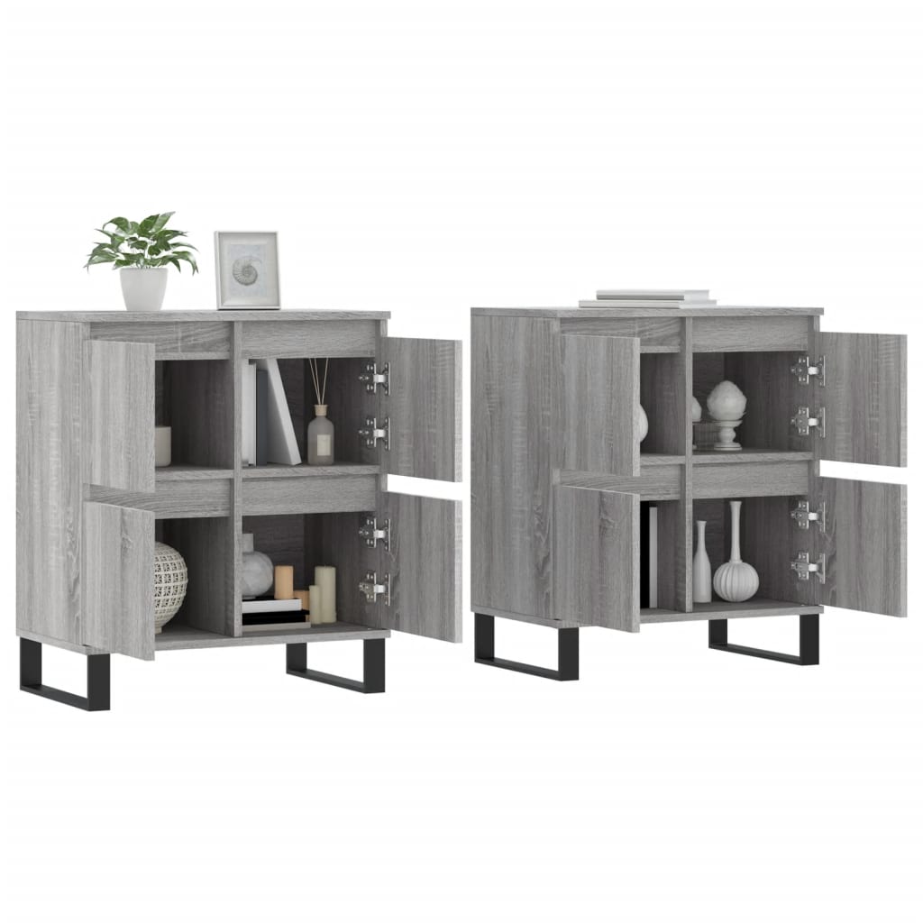 Credenze 2 pz Grigio Sonoma in Legno Multistrato 3190187