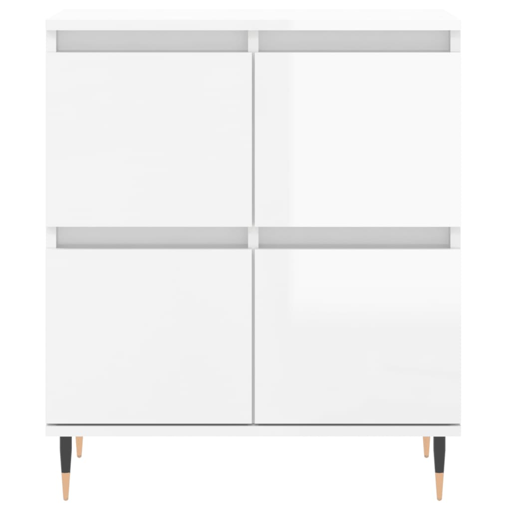 Credenze 3 pz Bianco Lucido in Legno Multistrato 3190191