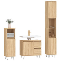 Set Mobili da Bagno 3 pz Rovere Sonoma in Legno Multistratocod mxl 125395