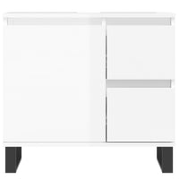 Set Mobili da Bagno 3 pz Bianco Lucido in Legno Multistrato 3190231