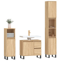 Set Mobili da Bagno 3 pz Rovere Sonoma in Legno Multistratocod mxl 125384