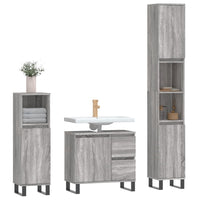 Set Mobili da Bagno 3 pz Grigio Sonoma in Legno Multistratocod mxl 101484