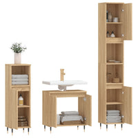 Set Mobili da Bagno 3 pz Rovere Sonoma in Legno Multistrato 3190270