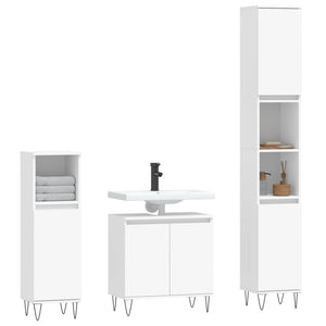 Set Mobili da Bagno 3 pz Bianco in Legno Multistratocod mxl 101486