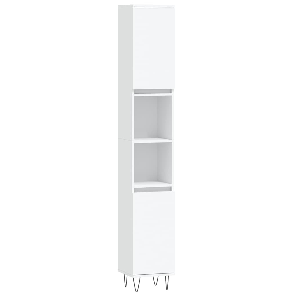 Set Mobili da Bagno 3 pz Bianco in Legno Multistrato 3190275