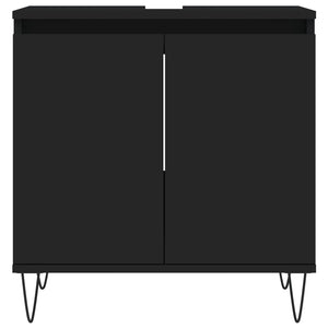 Set Mobili da Bagno 3 pz Nero in Legno Multistrato 3190276