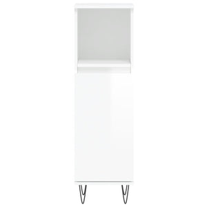 Set Mobili da Bagno 3 pz Bianco Lucido in Legno Multistrato 3190277