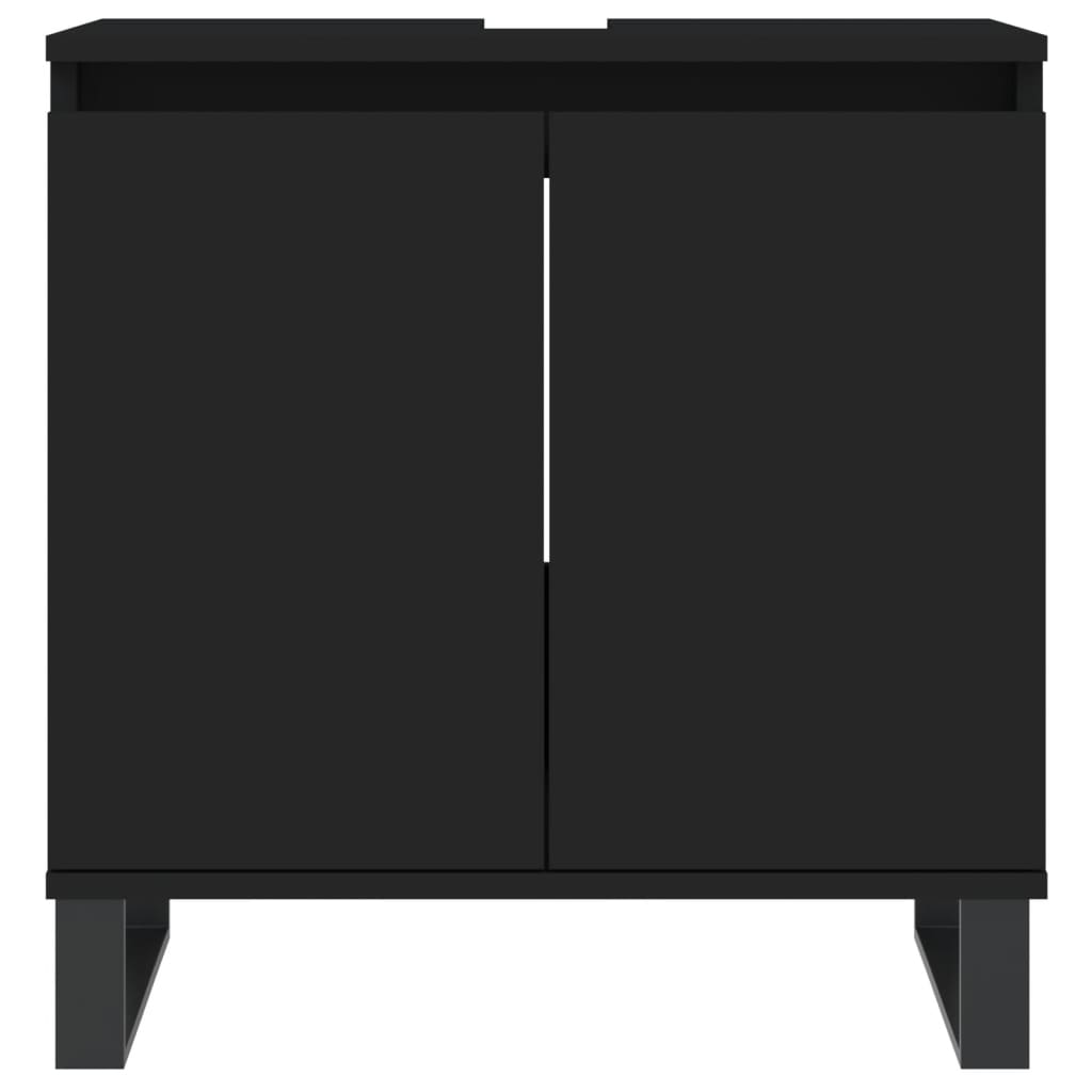 Set Mobili da Bagno 3 pz Nero in Legno Multistrato 3190284