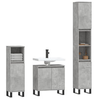 Set Mobili da Bagno 3 pz Grigio Cemento in Legno Multistratocod mxl 125398