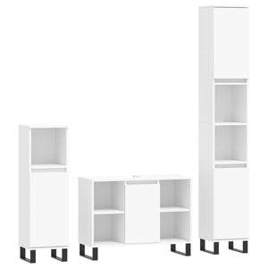 Set Mobili da Bagno 3 pz Bianco in Legno Multistratocod mxl 101521