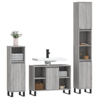 Set Mobili da Bagno 3 pz Grigio Sonoma in Legno Multistratocod mxl 101451