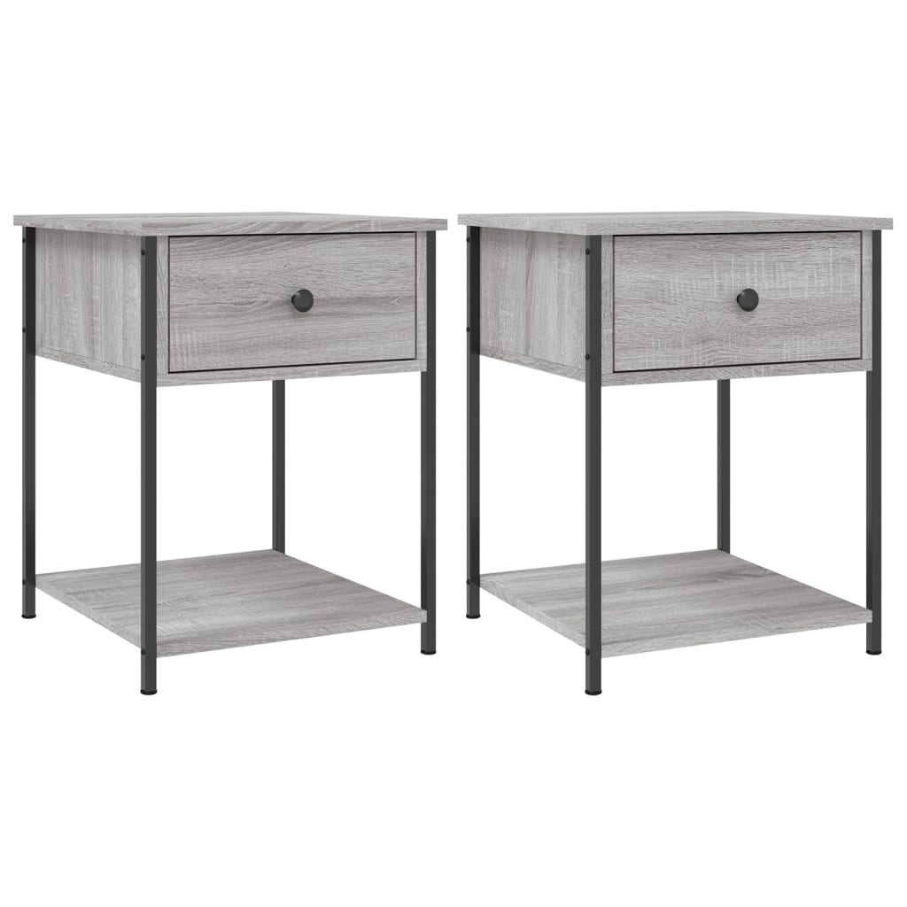 Comodini 2 pz Grigio Sonoma 44x45x58 cm in Legno Multistrato 825850