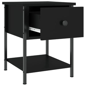 Comodino Nero 34x35,5x45 cm in Legno Multistrato 825853