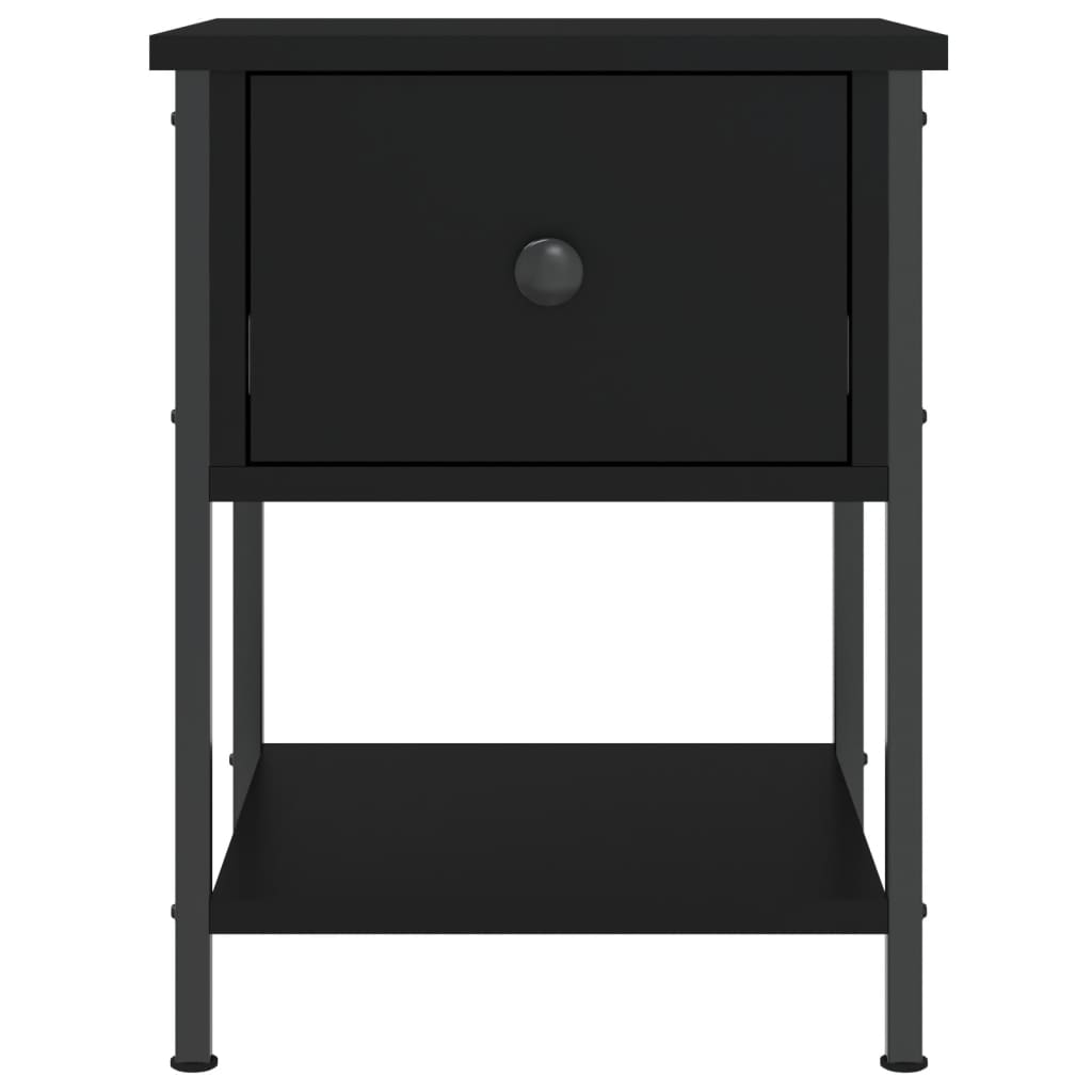 Comodino Nero 34x35,5x45 cm in Legno Multistrato 825853