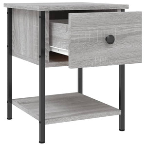 Comodino Grigio Sonoma 34x35,5x45 cm in Legno Multistrato 825859