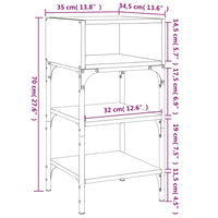 Comodini 2 pz Rovere Sonoma 35x34,5x70 cm in Legno Multistrato 825886