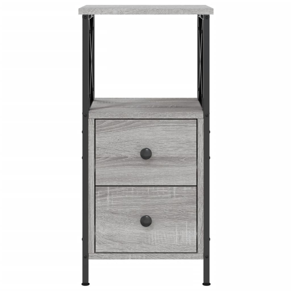 Comodino Grigio Sonoma 34x35,5x70 cm in Legno Multistrato 825949