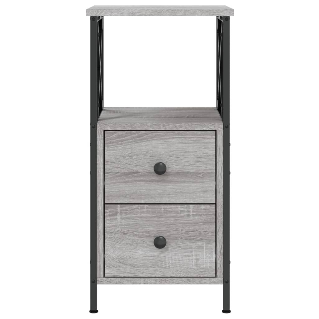 Comodini 2 pz Grigio Sonoma 34x35,5x70 cm in Legno Multistrato 825950