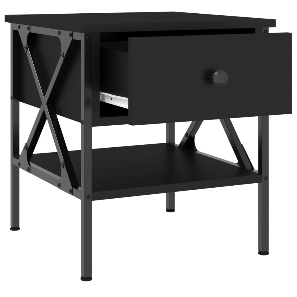 Comodino Nero 40x42x45 cm in Legno Multistrato 825953