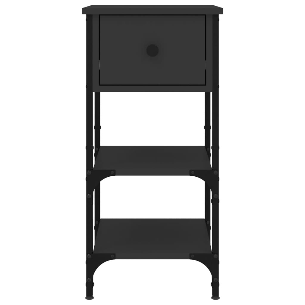 Comodino Nero 34x36x70 cm in Legno Multistrato 825973