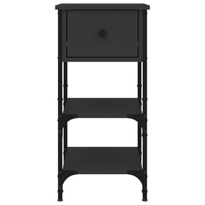 Comodino Nero 34x36x70 cm in Legno Multistrato 825973