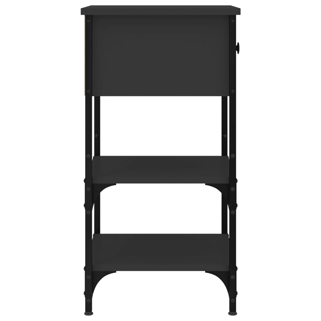 Comodino Nero 34x36x70 cm in Legno Multistrato 825973