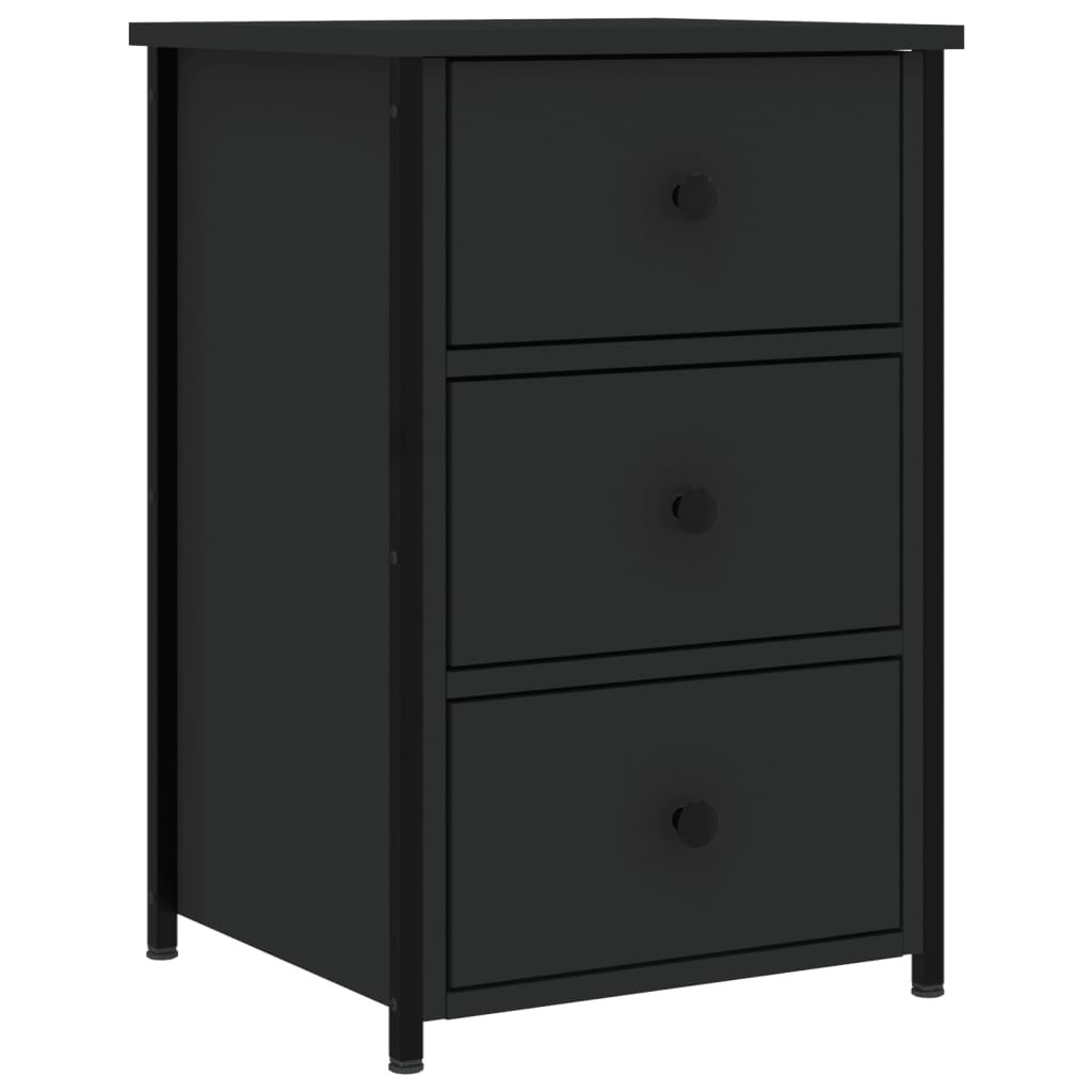 Comodino Nero 40x36x60 cm in Legno Multistrato 825993