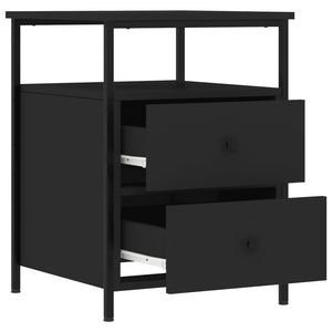 Comodino Nero 44x45x60 cm in Legno Multistrato 826003