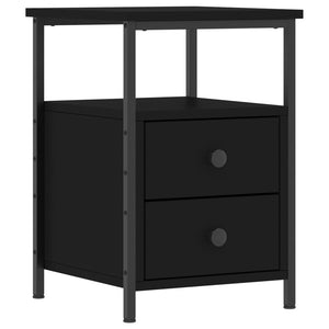 Comodino Nero 34x35,5x50 cm in Legno Multistratocod mxl 78378