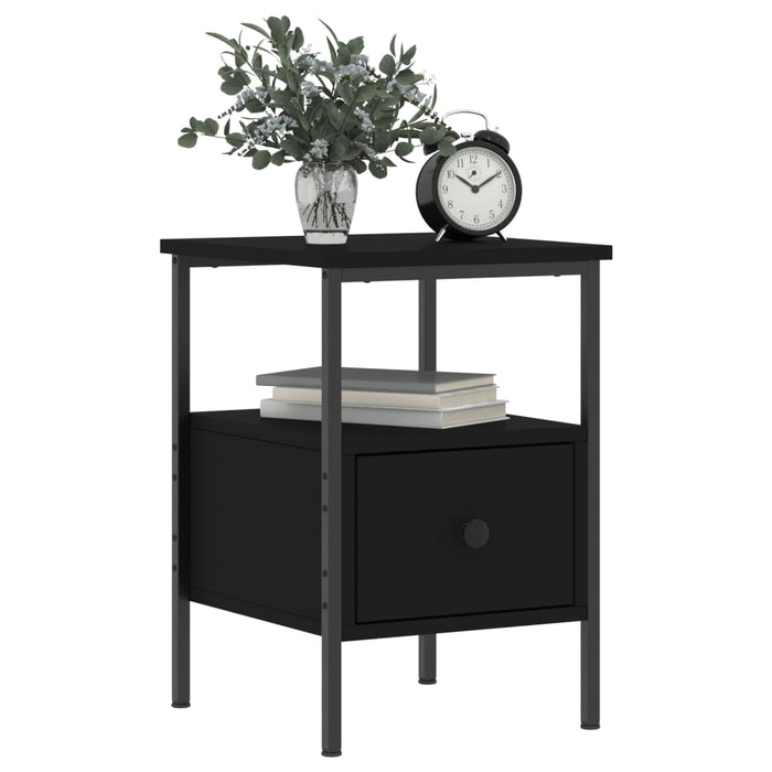 Comodino Nero 34x36x50 cm in Legno Multistratocod mxl 129930