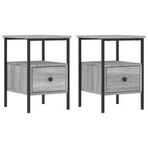 Comodini 2pz Grigio Sonoma 34x36x50 cm in Legno Multistratocod mxl 105952